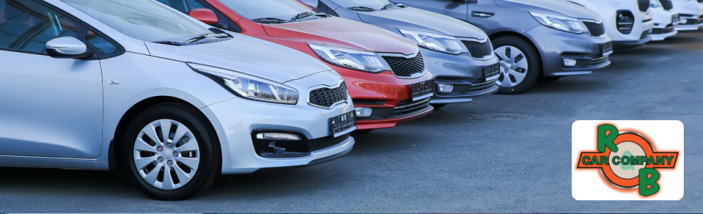 Exterior view of R&B Car Company South Bend showing a variety of used trucks and SUVs on the lot
