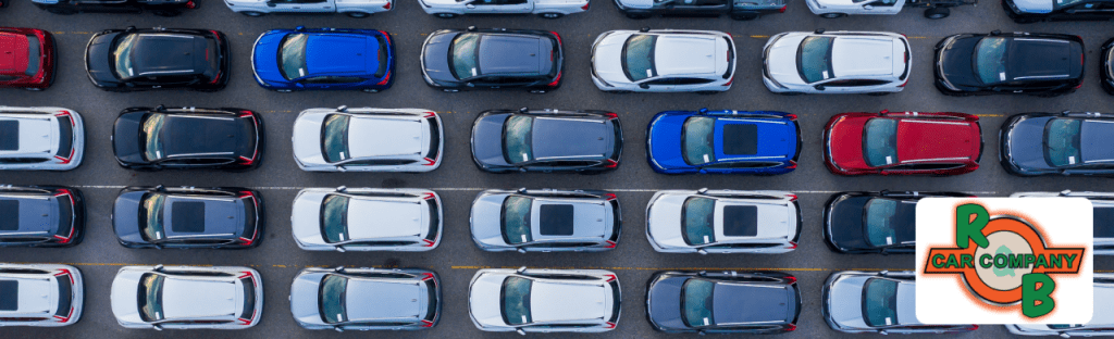 Wide selection of used cars parked at R&B Car Company South Bend lot.