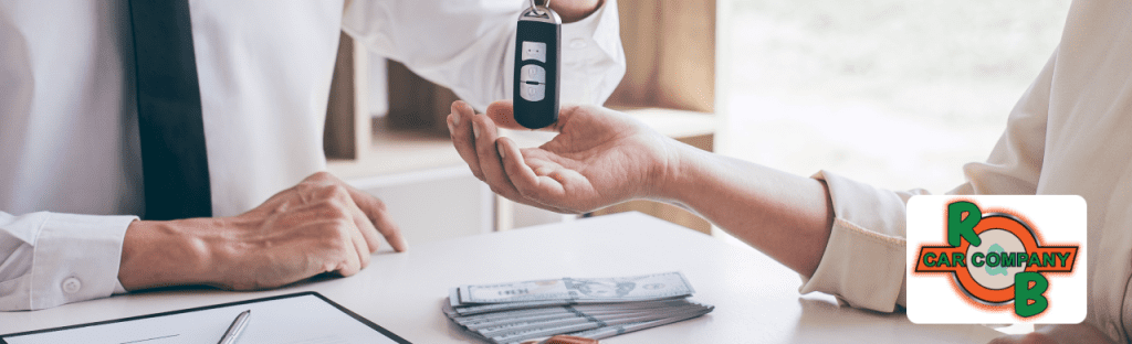Customer at R&B Car Company, South Bend, reviewing a Max Allowance offer compared to Edmunds' estimate.
