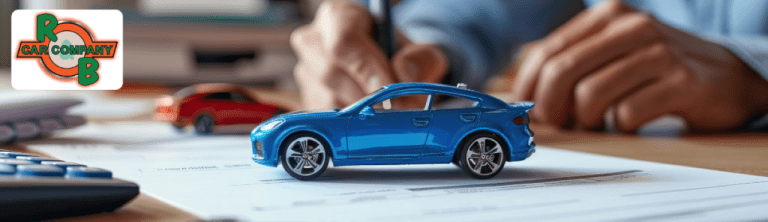 Exterior view of R&B Car Company South Bend lot filled with used cars and trucks available for local buyers.