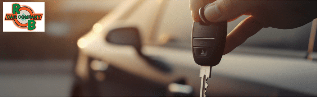 Salesperson assisting customer with a used SUV at R&B Car Company, South Bend
